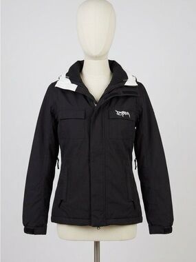 Vintage Y2K Burton Snowboard Jacket XS Black White